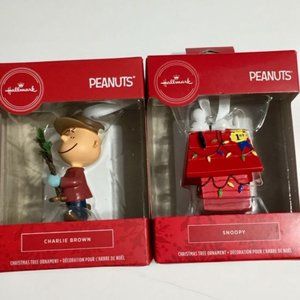 Peanuts Ornaments  Charlie Snoopy